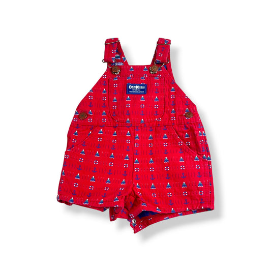 Vintage OshKosh Patterned Shortalls 9 Months