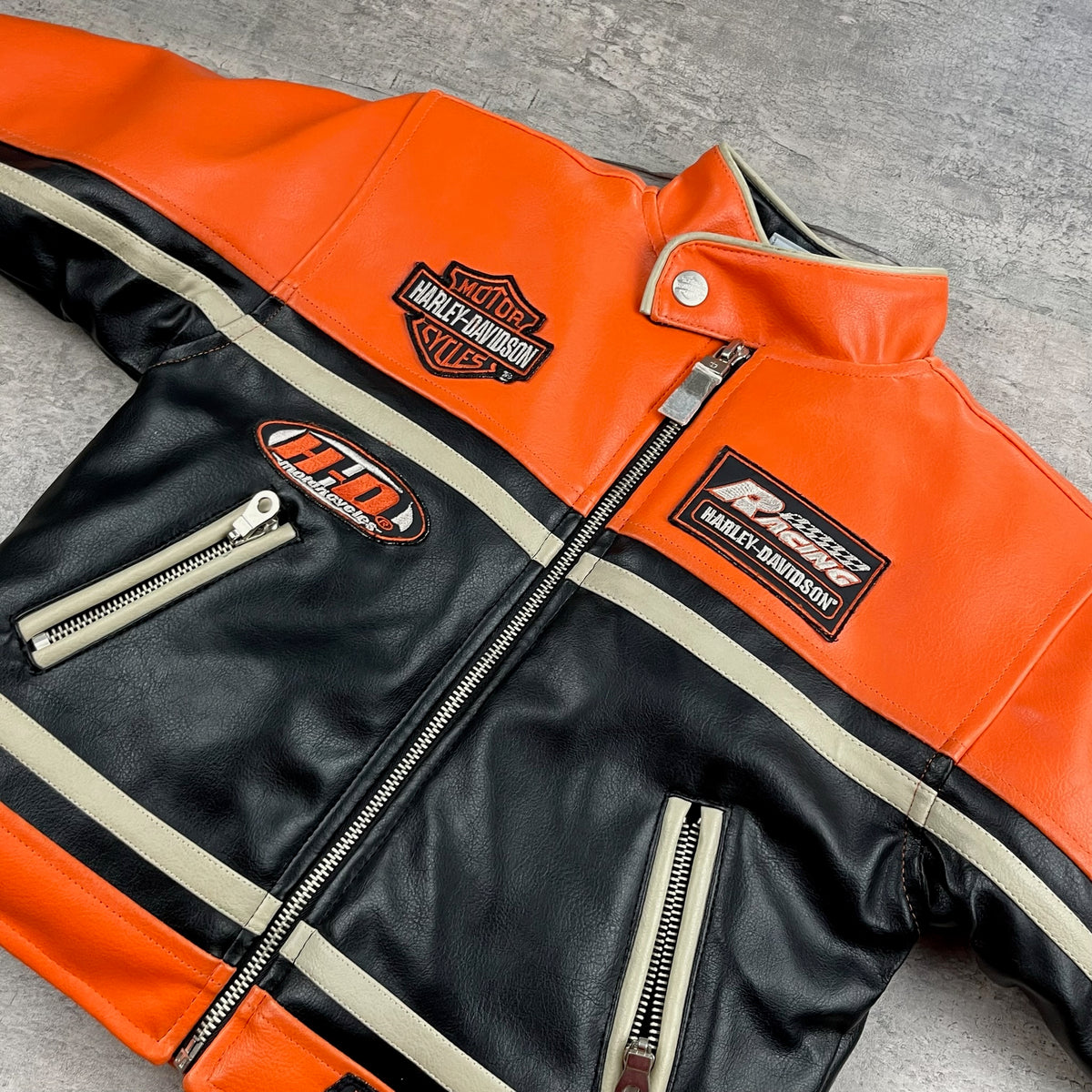 Vintage Harley Davidson Moto Jacket 3T