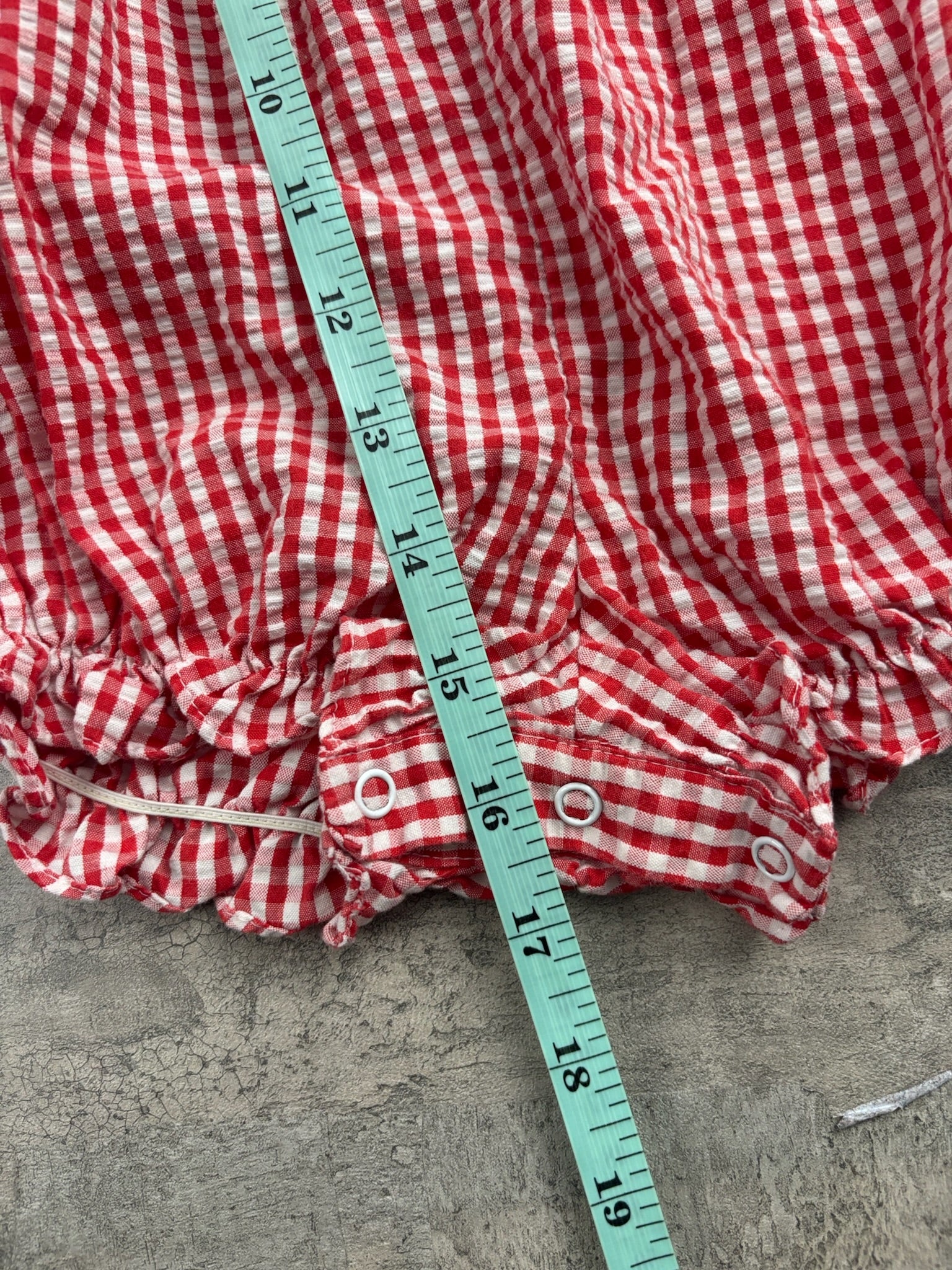 Vintage Strawberry Gingham Romper 12 Months