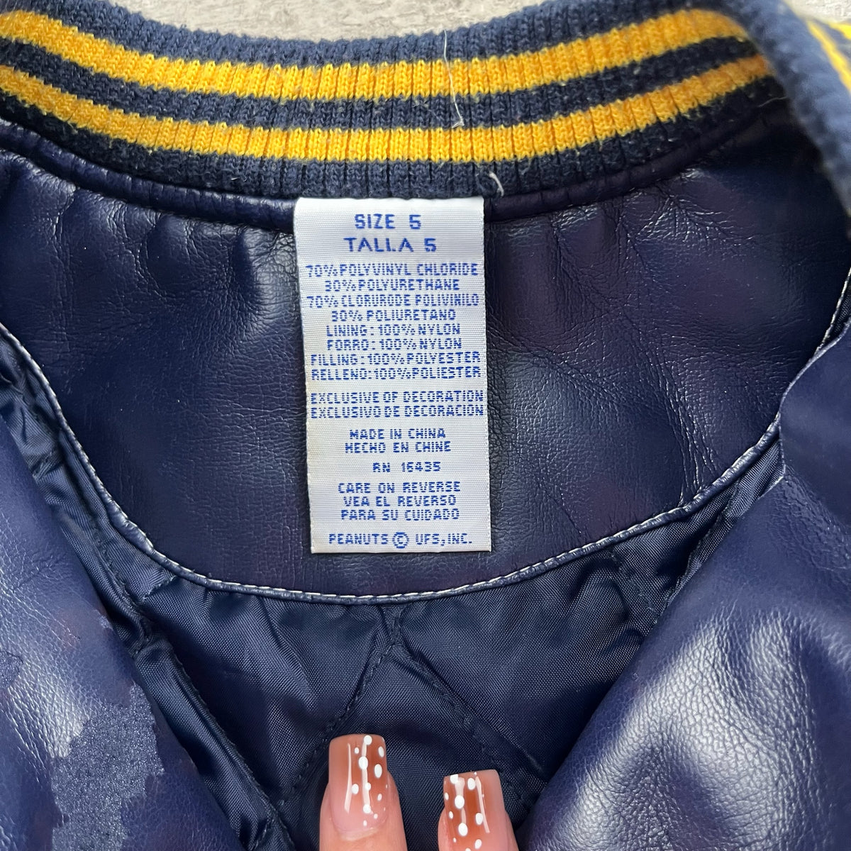 Vintage Snoopy Leather Jacket 4T