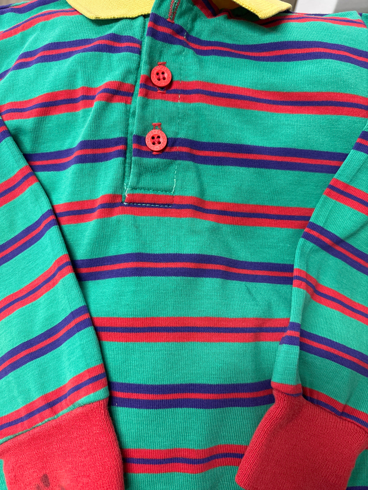 Vtg Sprockets Striped Polo 3T