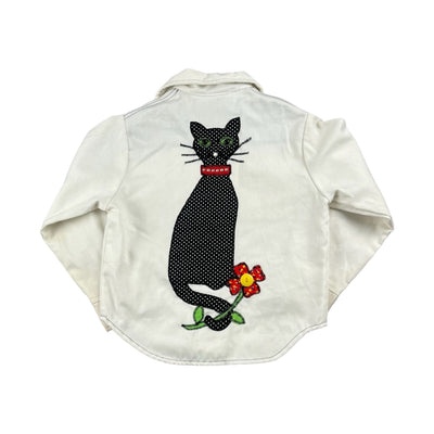 Vintage 70’s Bedazzled Cat Button Up 3/4t