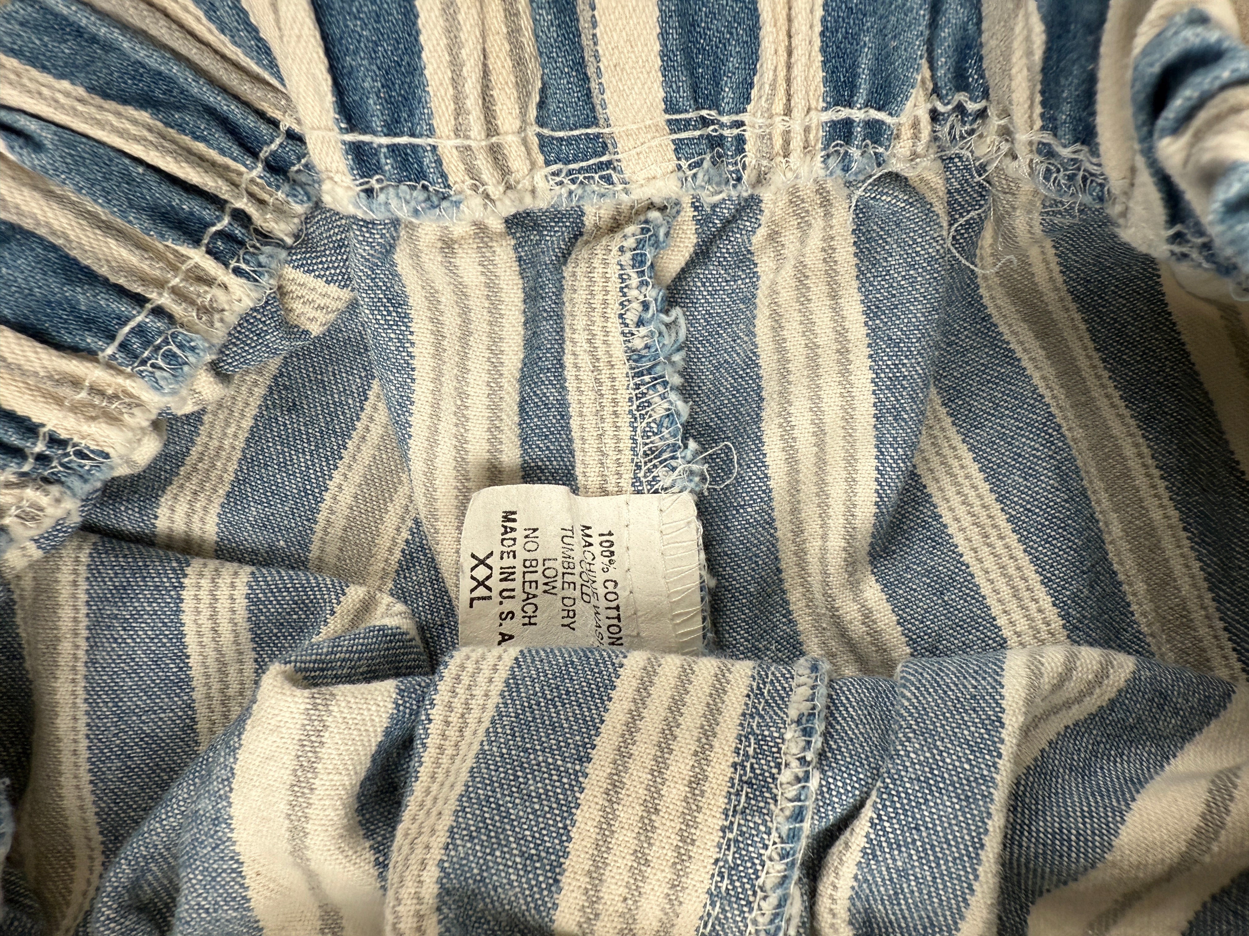 Vintage Striped Denim Pocahontas Shorts 8-10