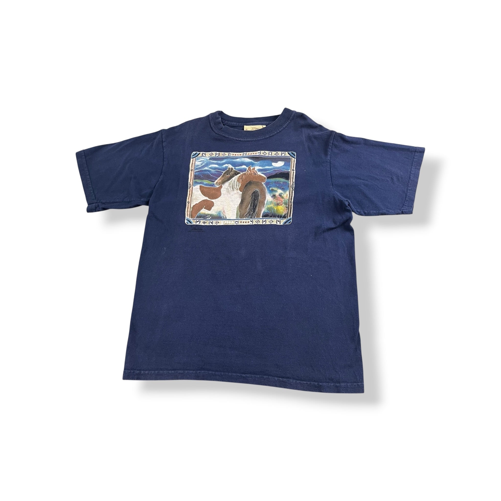Vintage Mountain Horses Shirt Youth Medium