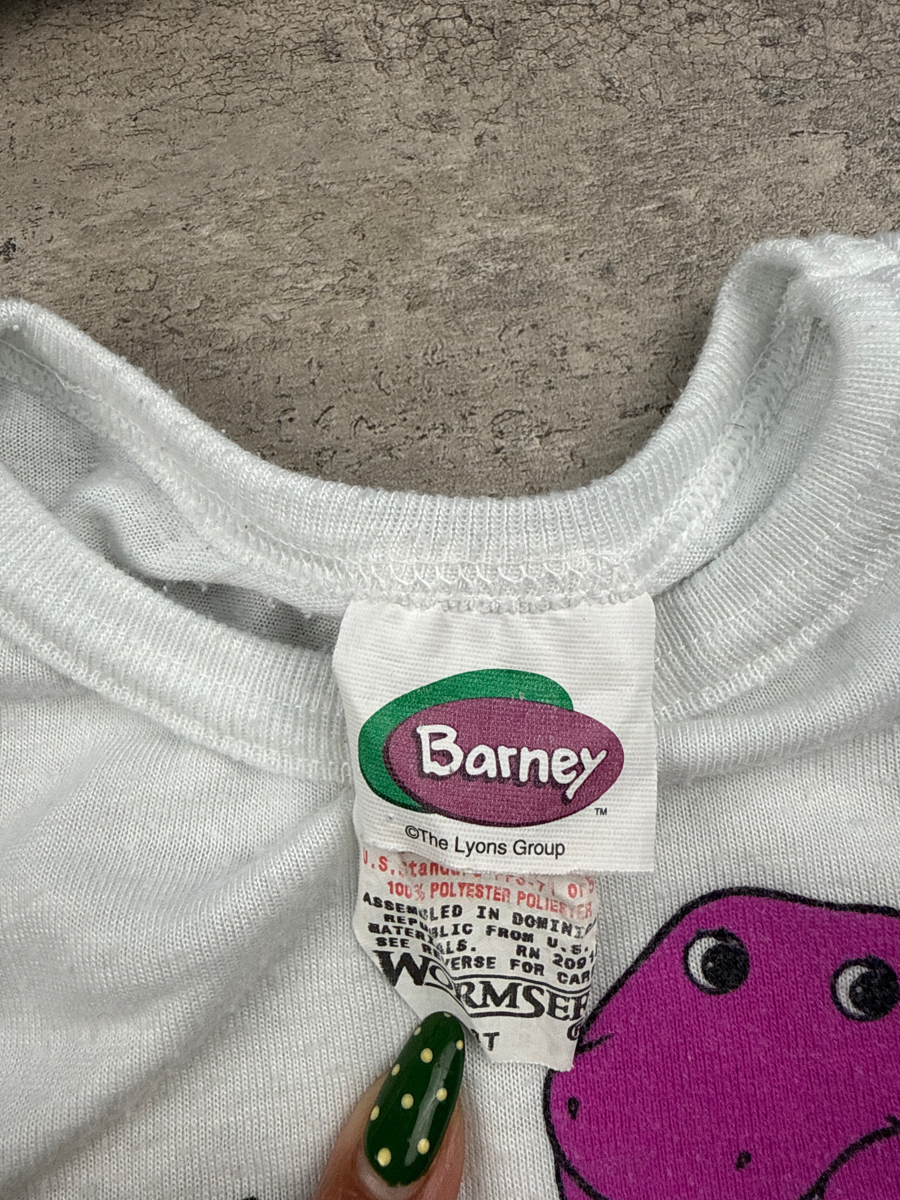 Vintage Barney & Baby Bop PJ Top 3T