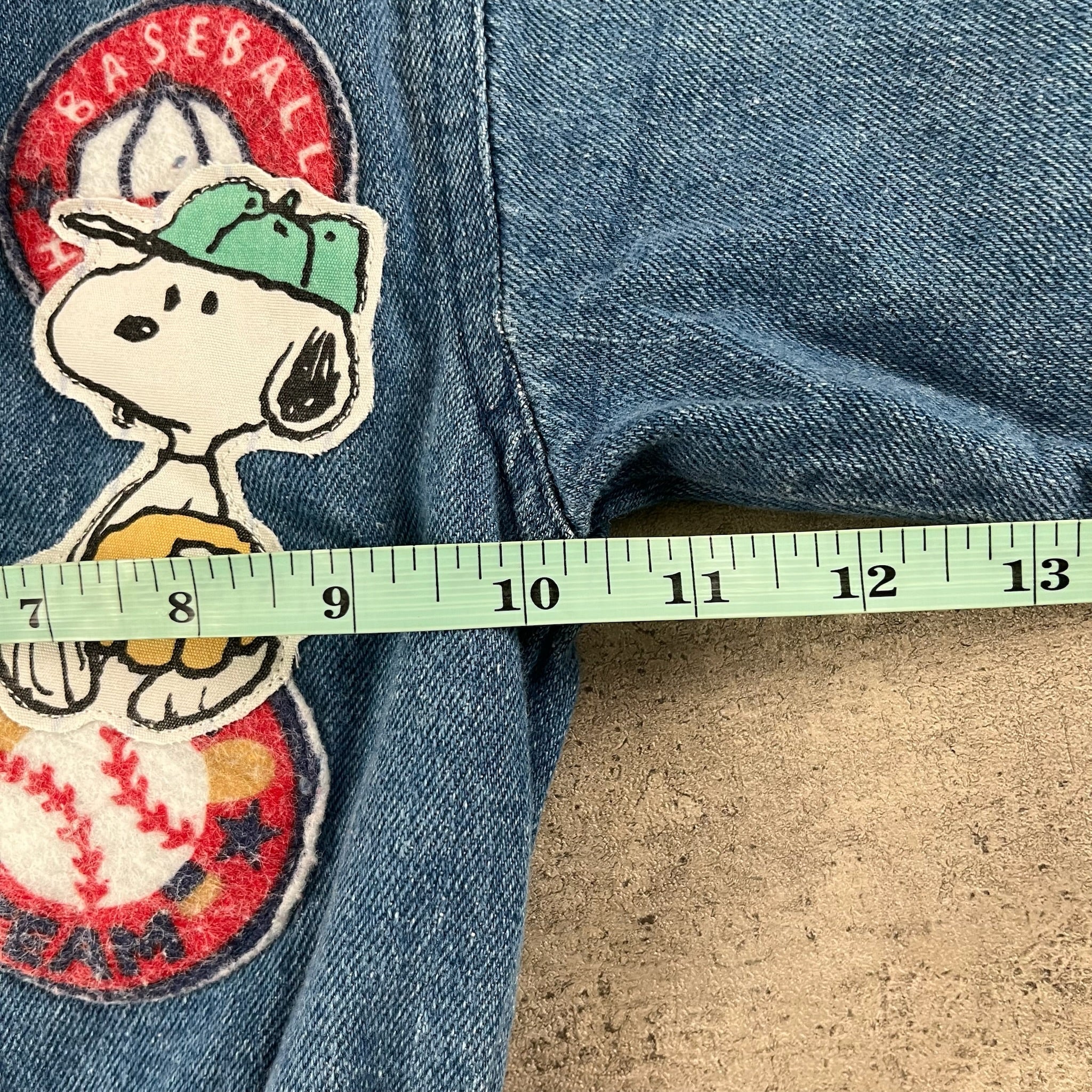 Vintage Upcycled Snoopy Baseball Jacket 12-18 Months