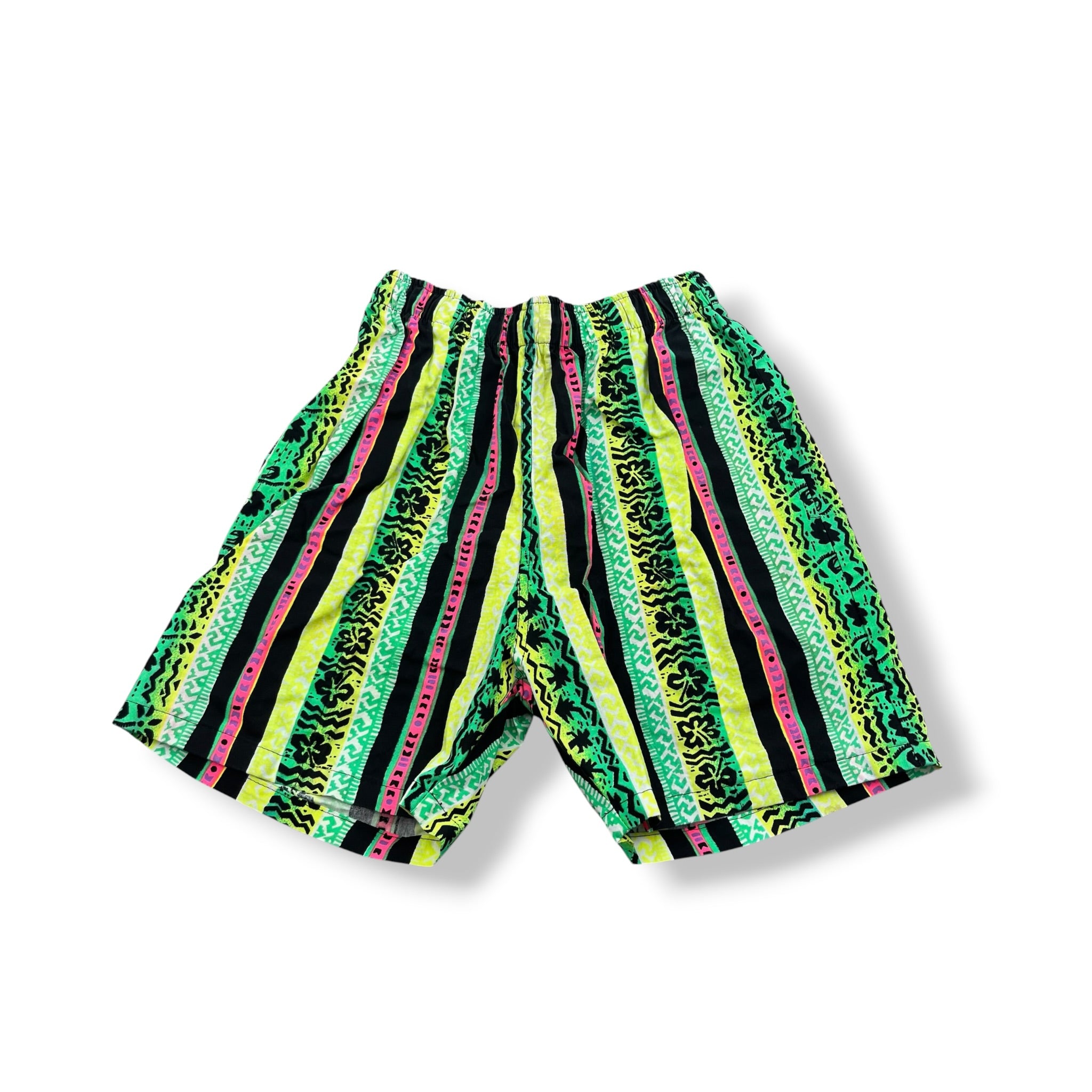 Vintage Neon Surf AOP Shorts Youth Medium