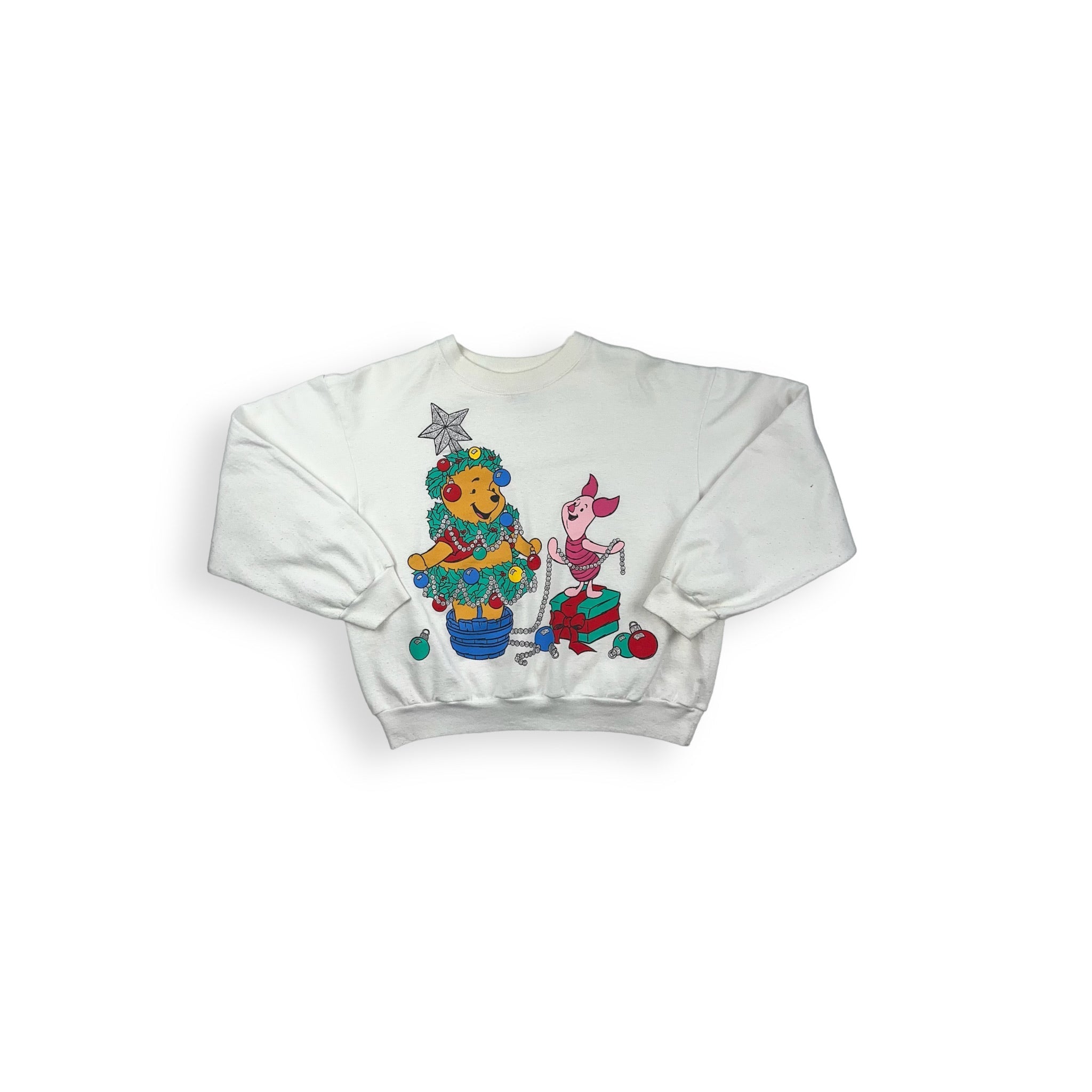 Vintage Christmas Winnie the Pooh Crewneck Youth Medium