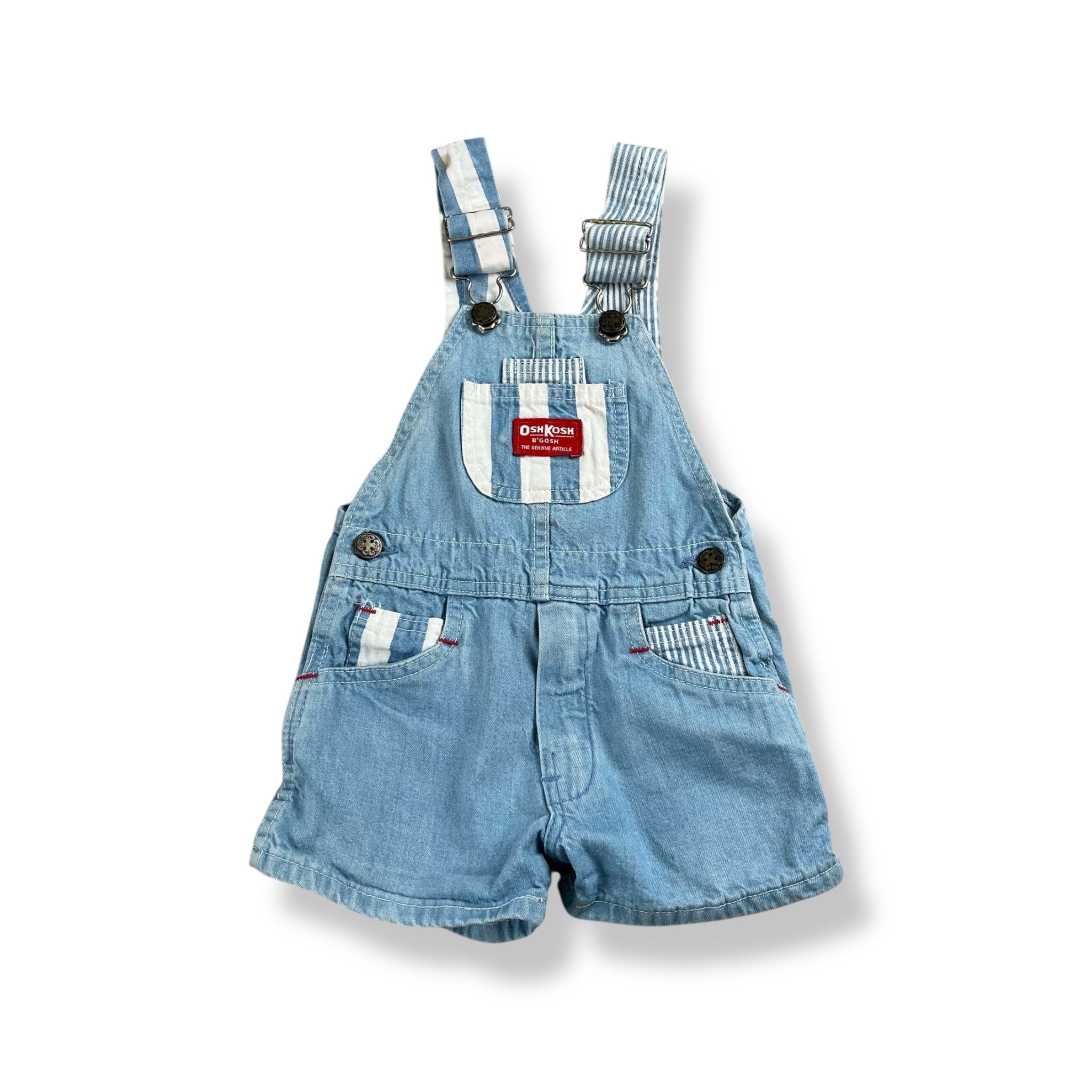 OshKosh B'Gosh 赤と白のストライプ オーバーオール 12month Vintage OshKosh B'gosh 12M Overalls | eBay
