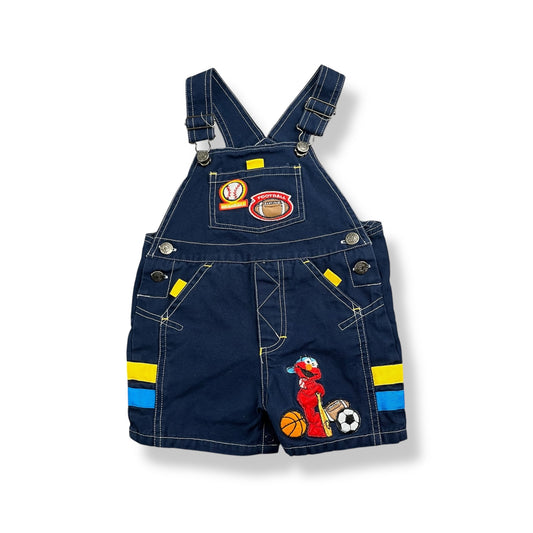 Y2K Elmo Baseball Shortalls 18 Months