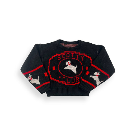 Vintage Scottish Dog Knit Crewneck 2T