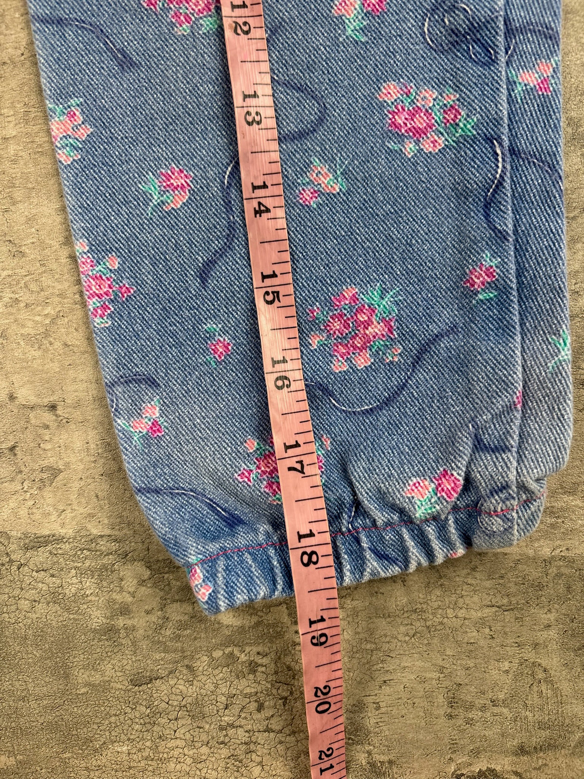 Vintage Floral Denim Pants 18-24M