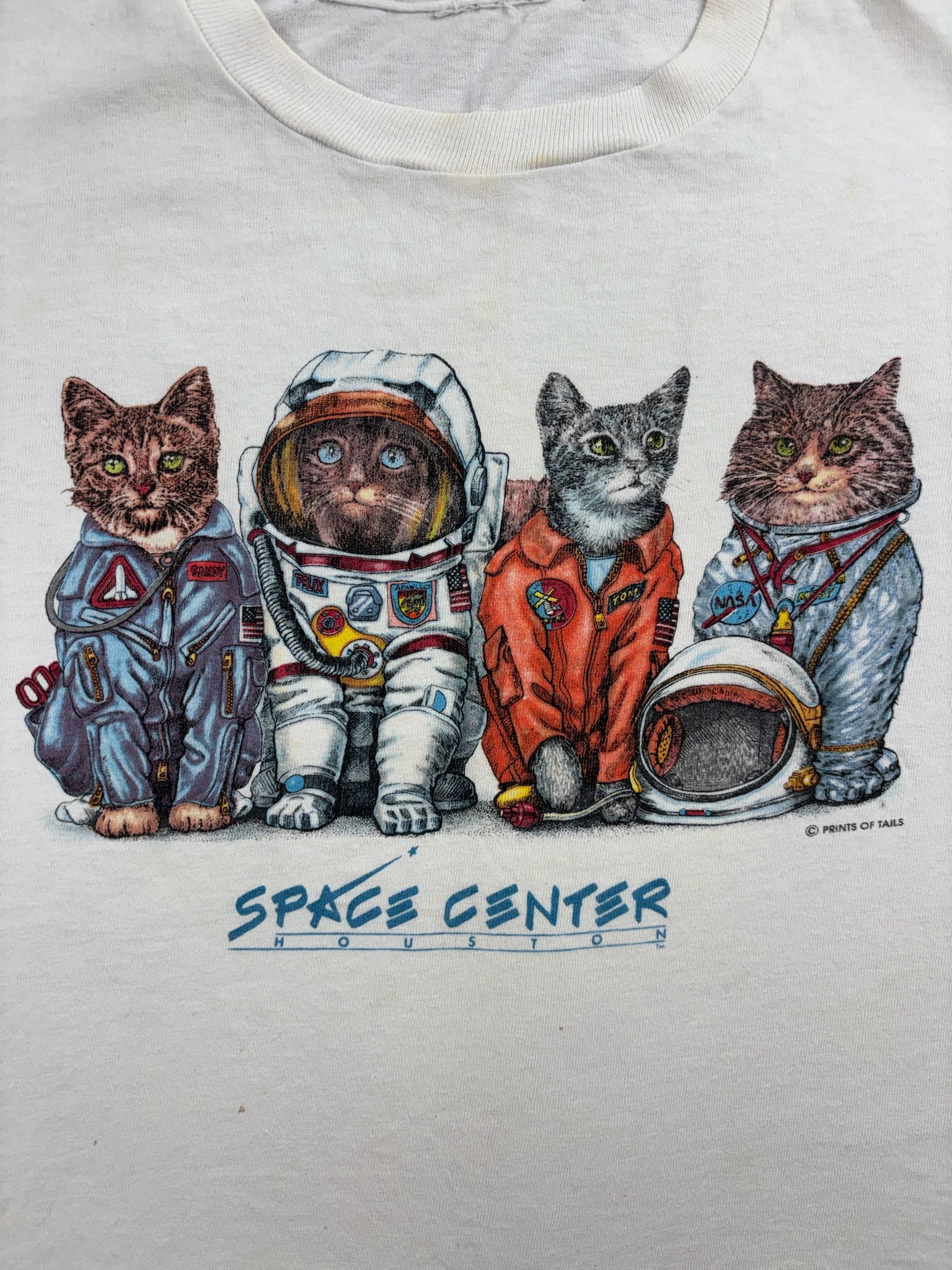 Vintage Houston Space Center Cat Astronauts 5T