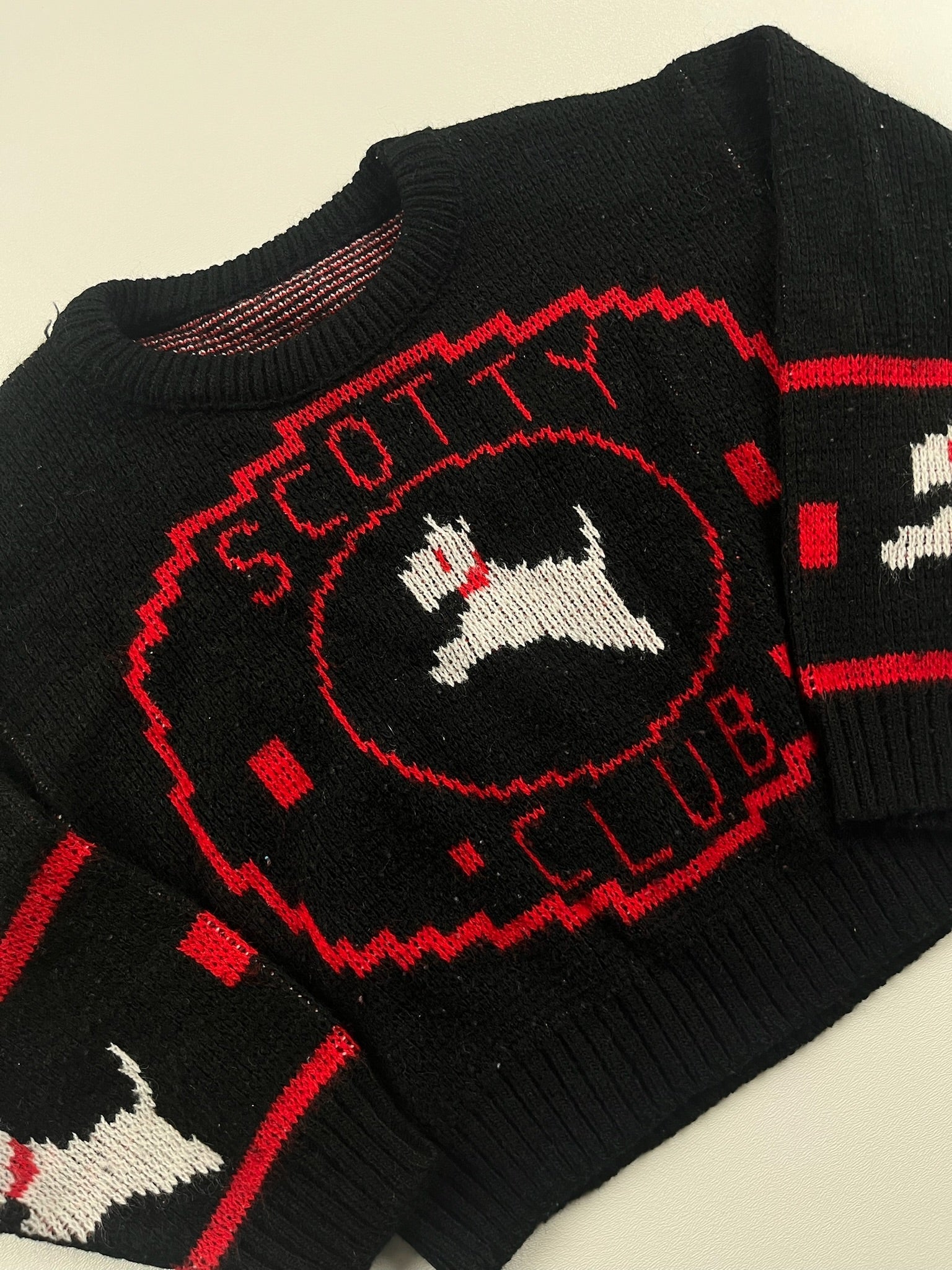 Vintage Scottish Dog Knit Crewneck 2T