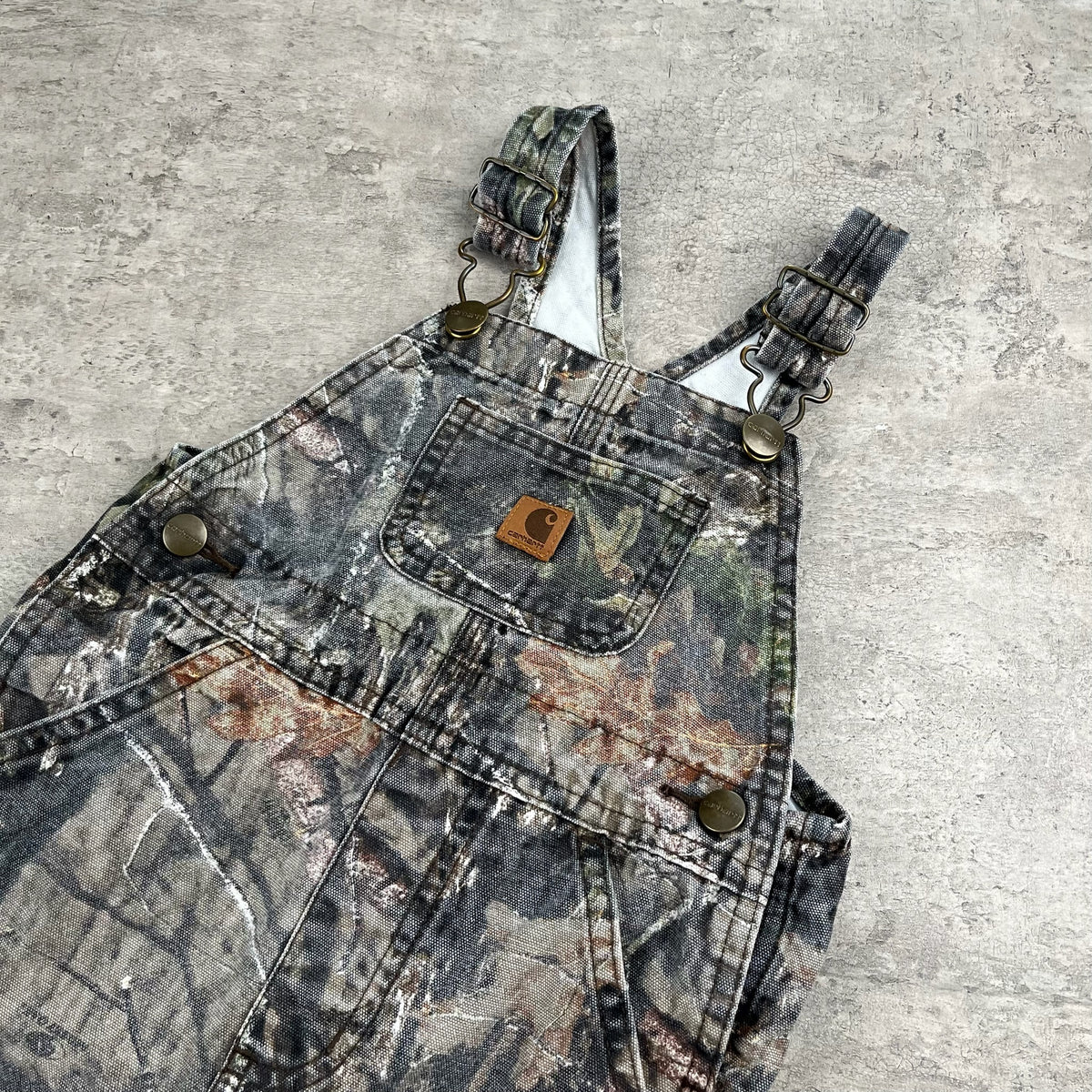 Vtg Carhartt Camo Overalls 24M