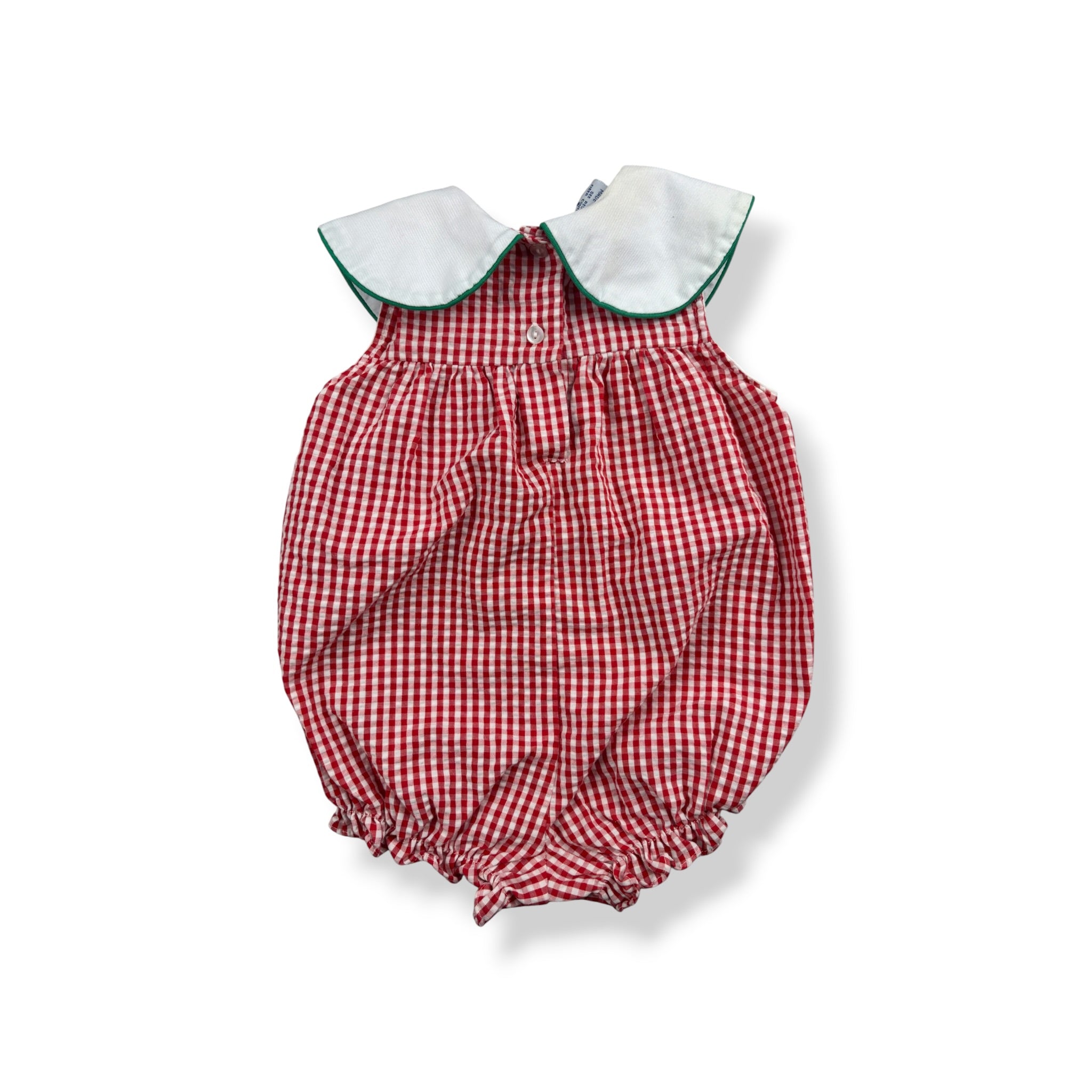 Vintage Strawberry Gingham Romper 12 Months