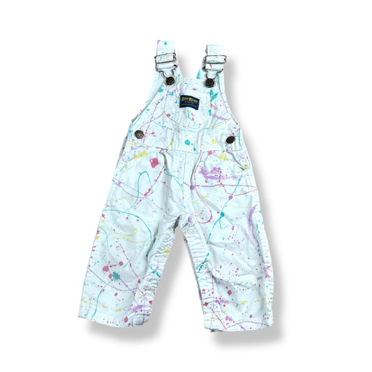 Vintage OshKosh Paint Splatter Overalls 12 Months