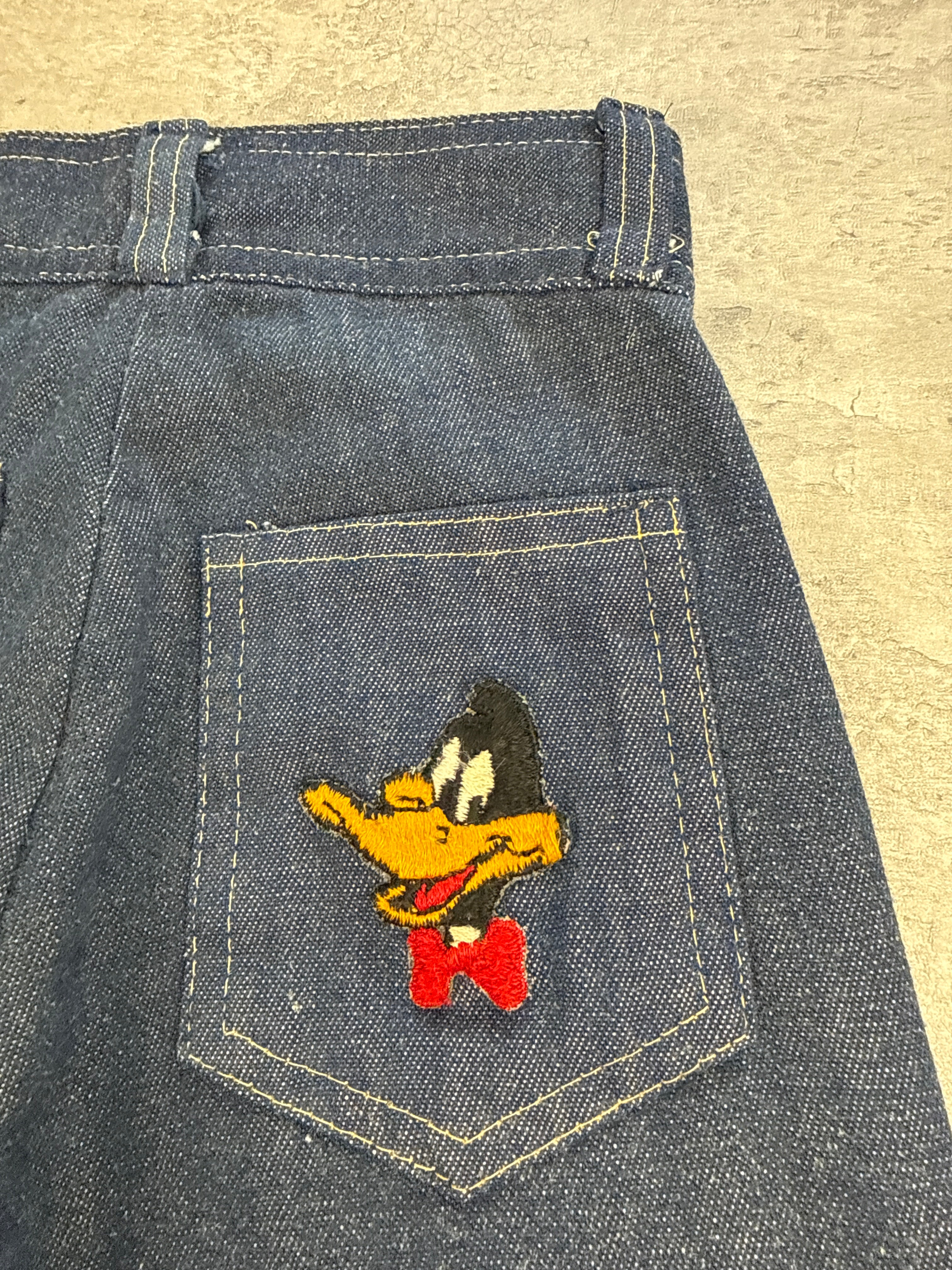 Vintage 70's Daffy Duck Denim Jeans 5/6T