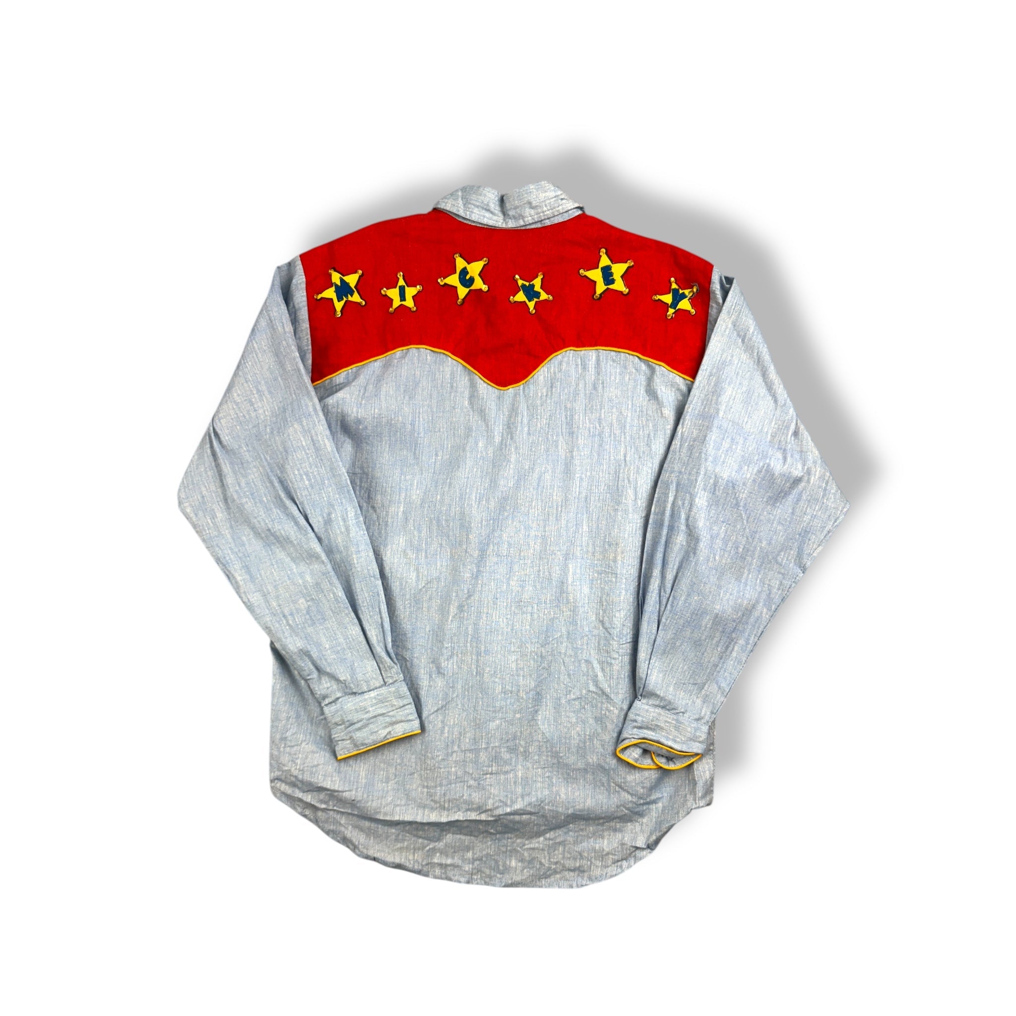Vintage Cowboy Mickey Button Up Youth Large