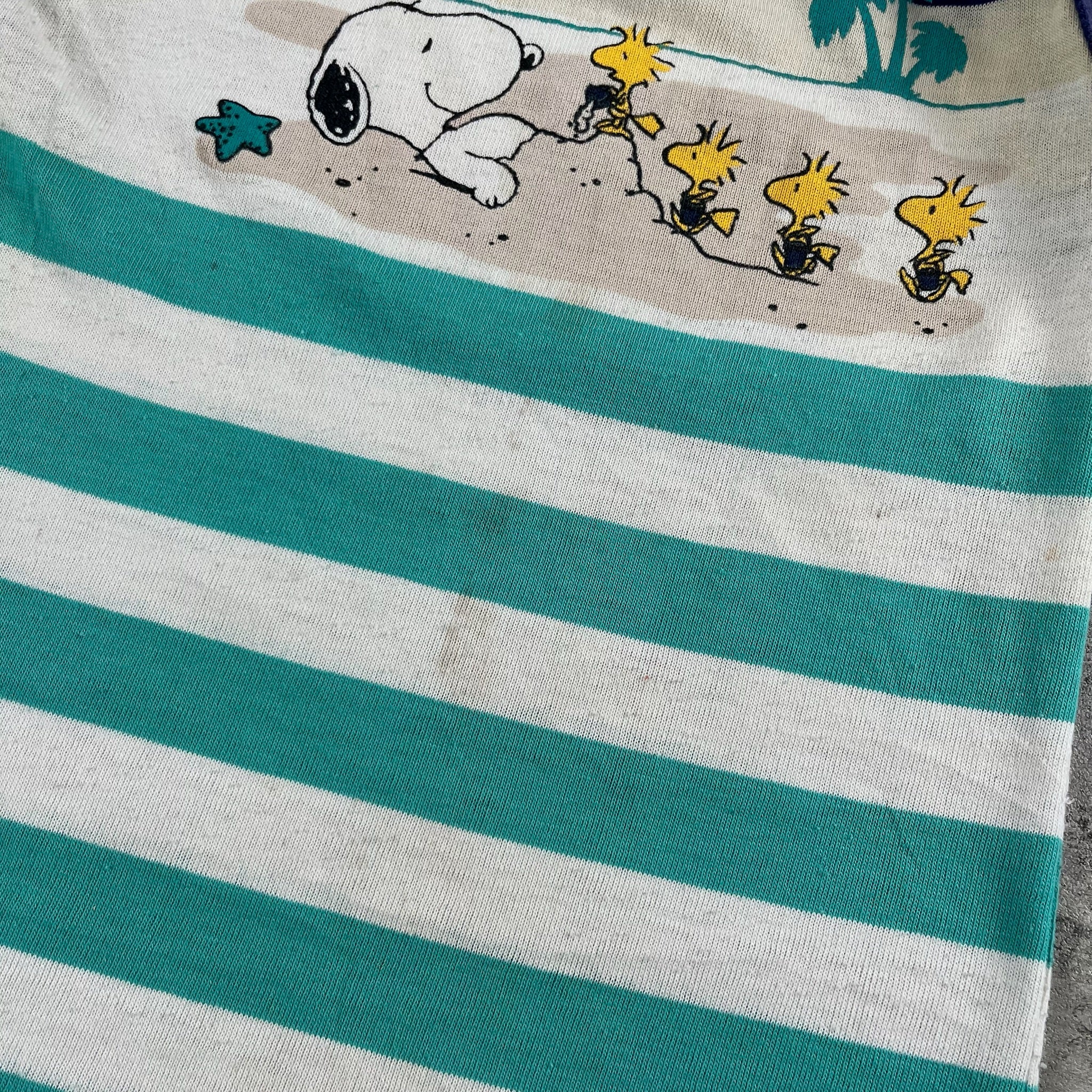 Vintage Snoopy & Woodstock Striped Muscle Tank 3T
