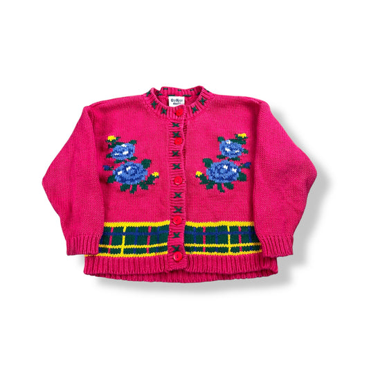 Vintage OshKosh Floral Knit Cardigan 2T
