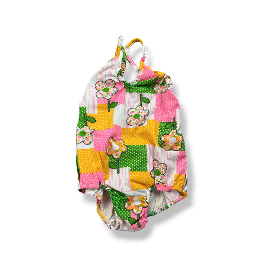 Vintage 70's Patchwork Bodysuit 18-24 Months