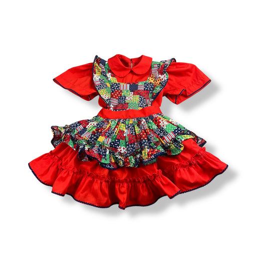 Vintage 70's Patchwork Dress 2/3T