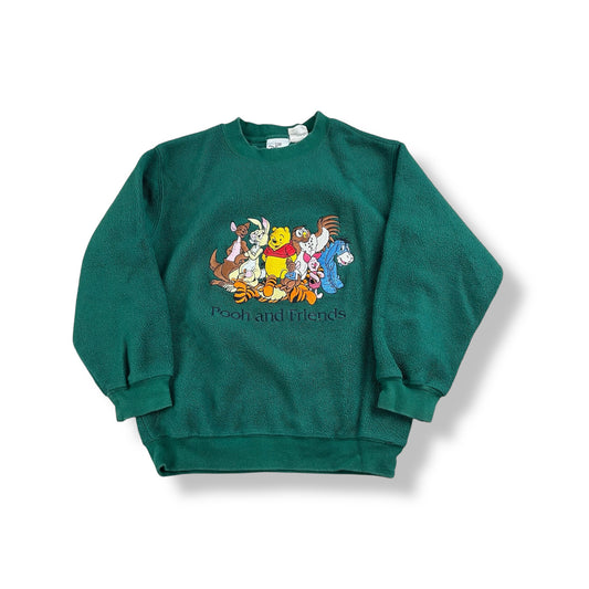 Vintage Embroidered Winnie The Pooh Fleece Crewneck Youth Medium