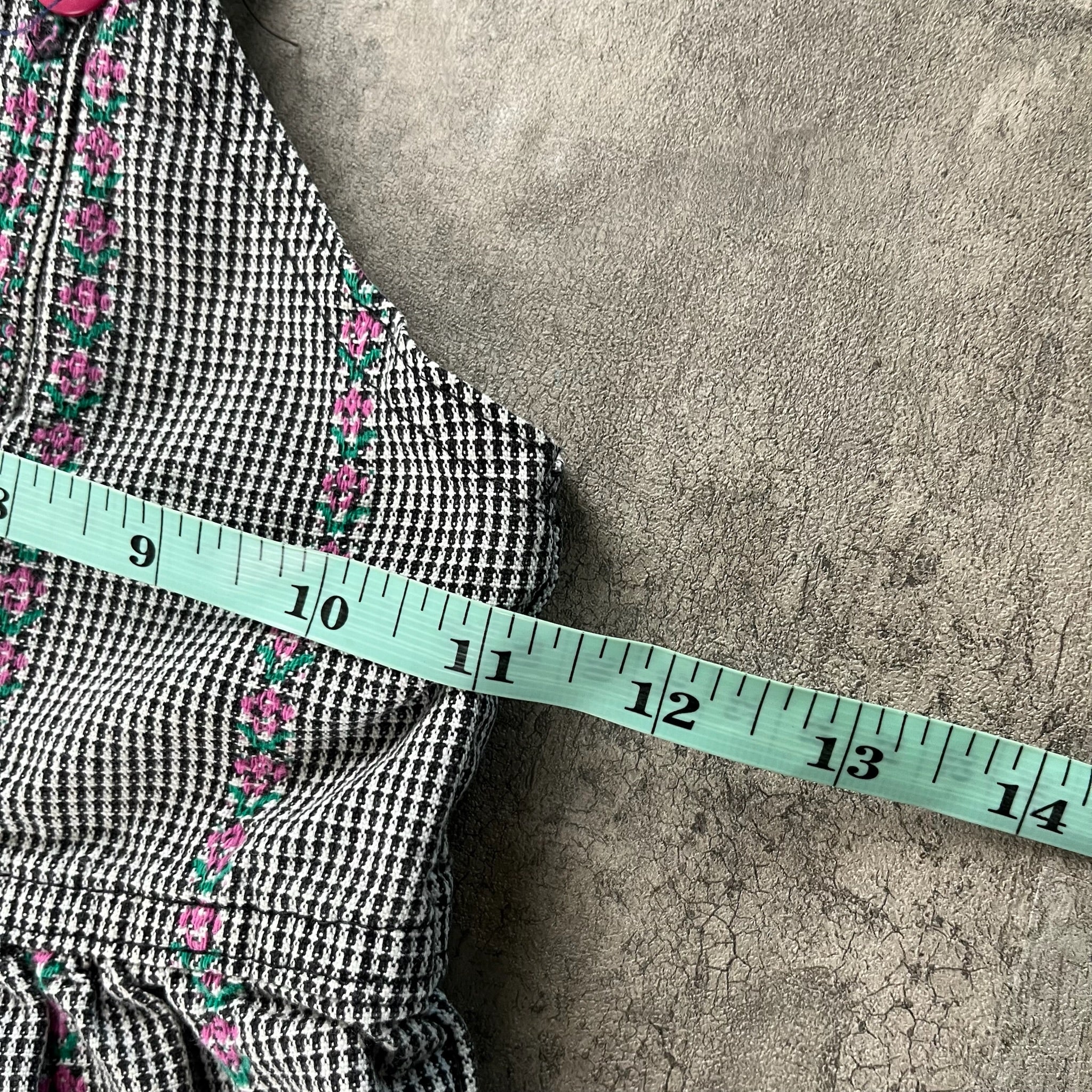 Vintage OshKosh Floral Houndstooth Carousel Dress 3T