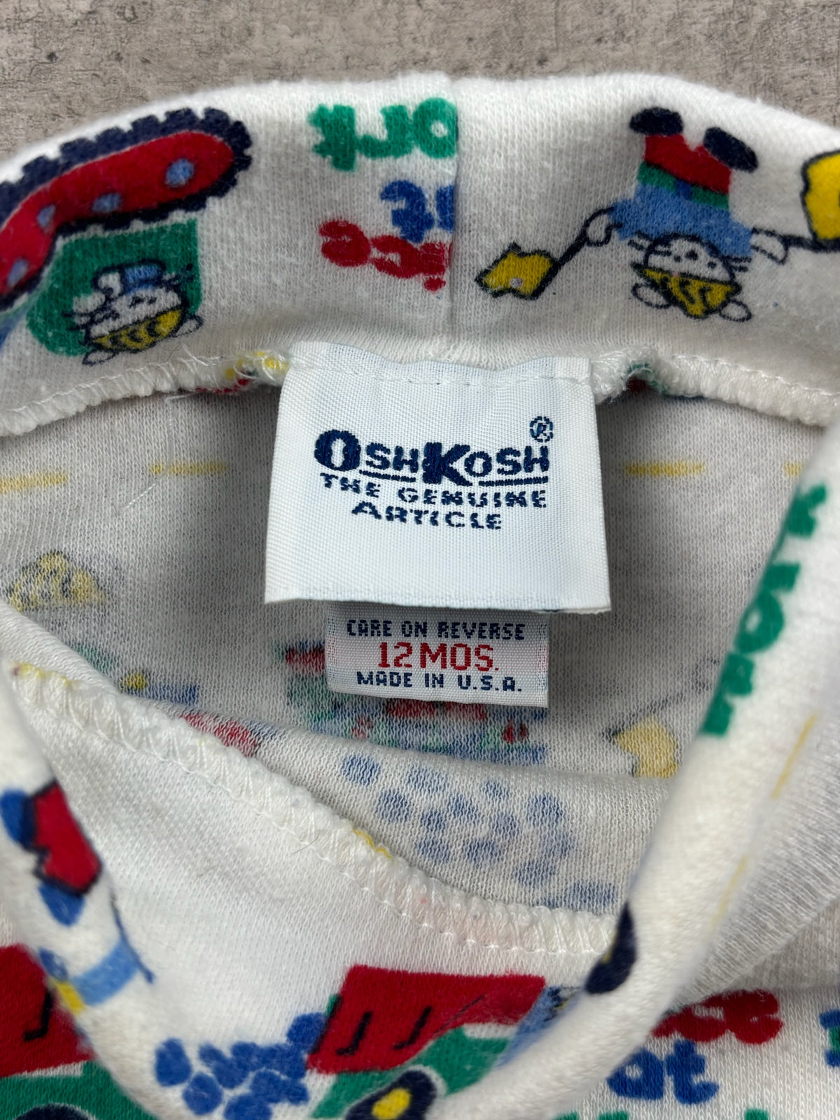 Vintage OshKosh Construction Turtleneck 12 Mo