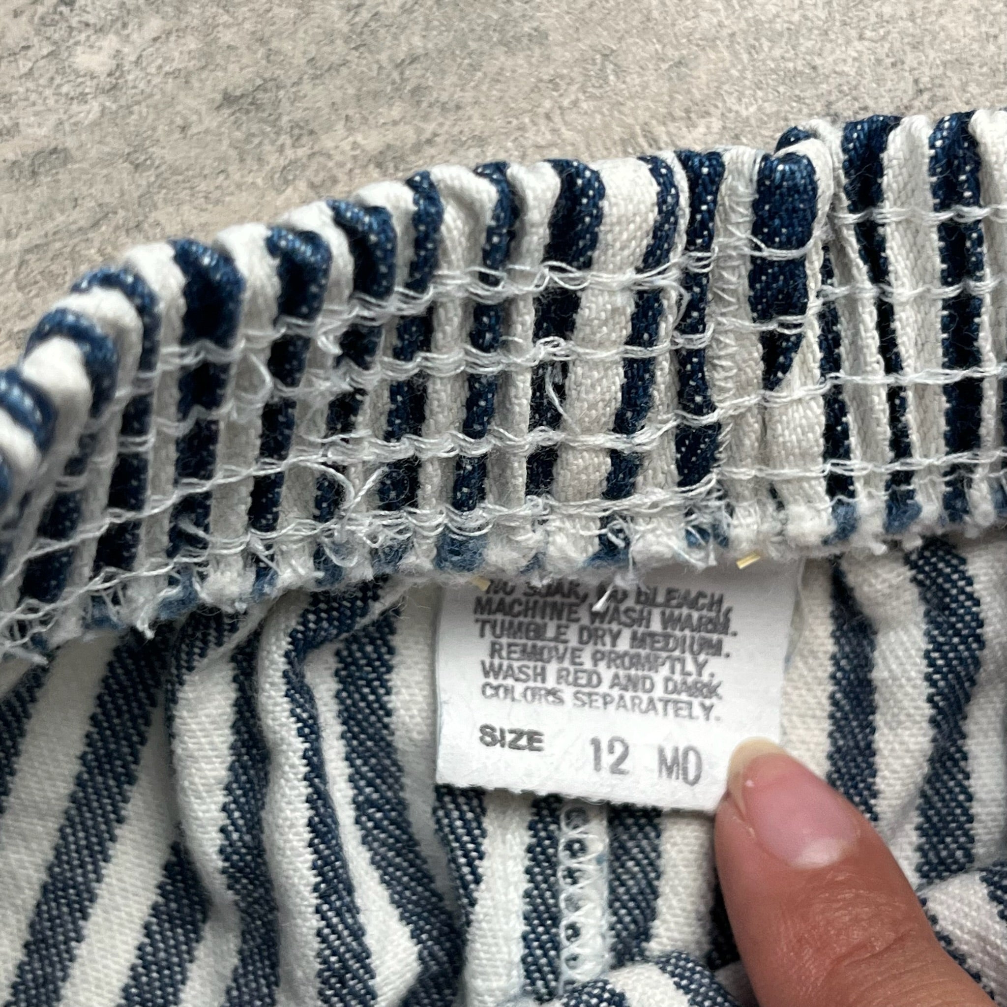 Vintage OshKosh Striped Jeans 12-18 Mo