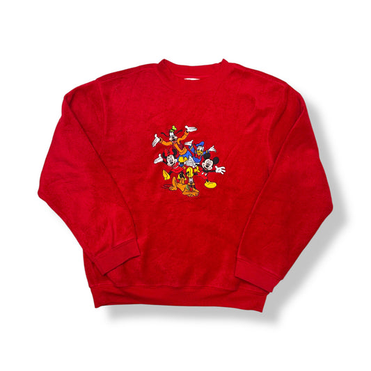 Vintage Embroidered Disney Fleece Sweater Youth Large