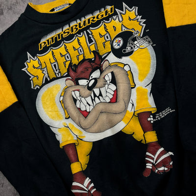 Vintage ‘95 Taz x Pittsburgh Steelers Crewneck Youth Medium