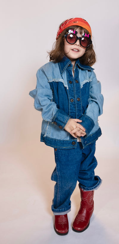 Vintage Denim Button up 3/4T