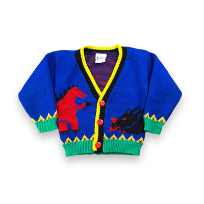 Vintage Dinosaur Knit Cardigan 2T