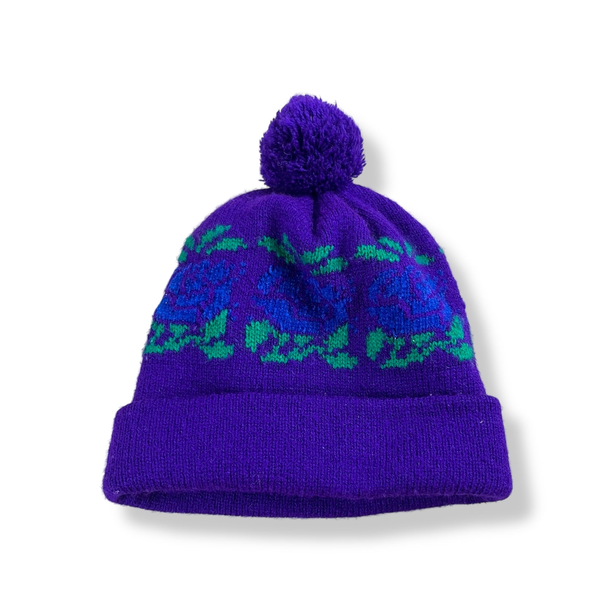 Vintage Blue Rose Beanie