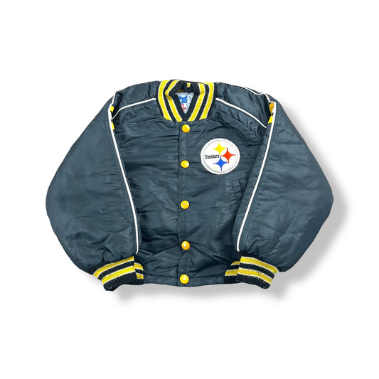 Vintage NFL Pittsburgh Steelers Satin Button Up Jacket 3T