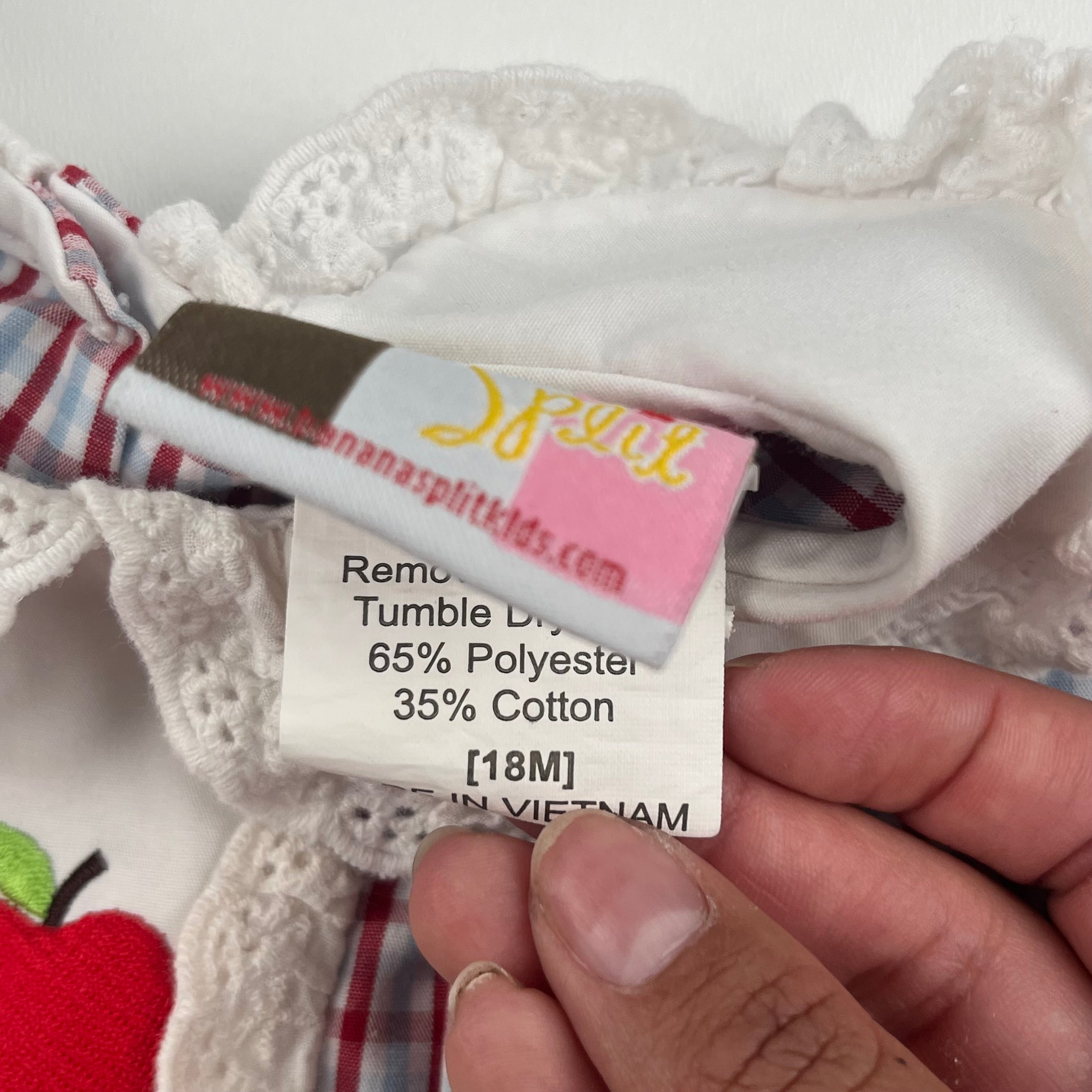 Y2K Apple Gingham Dress 18M