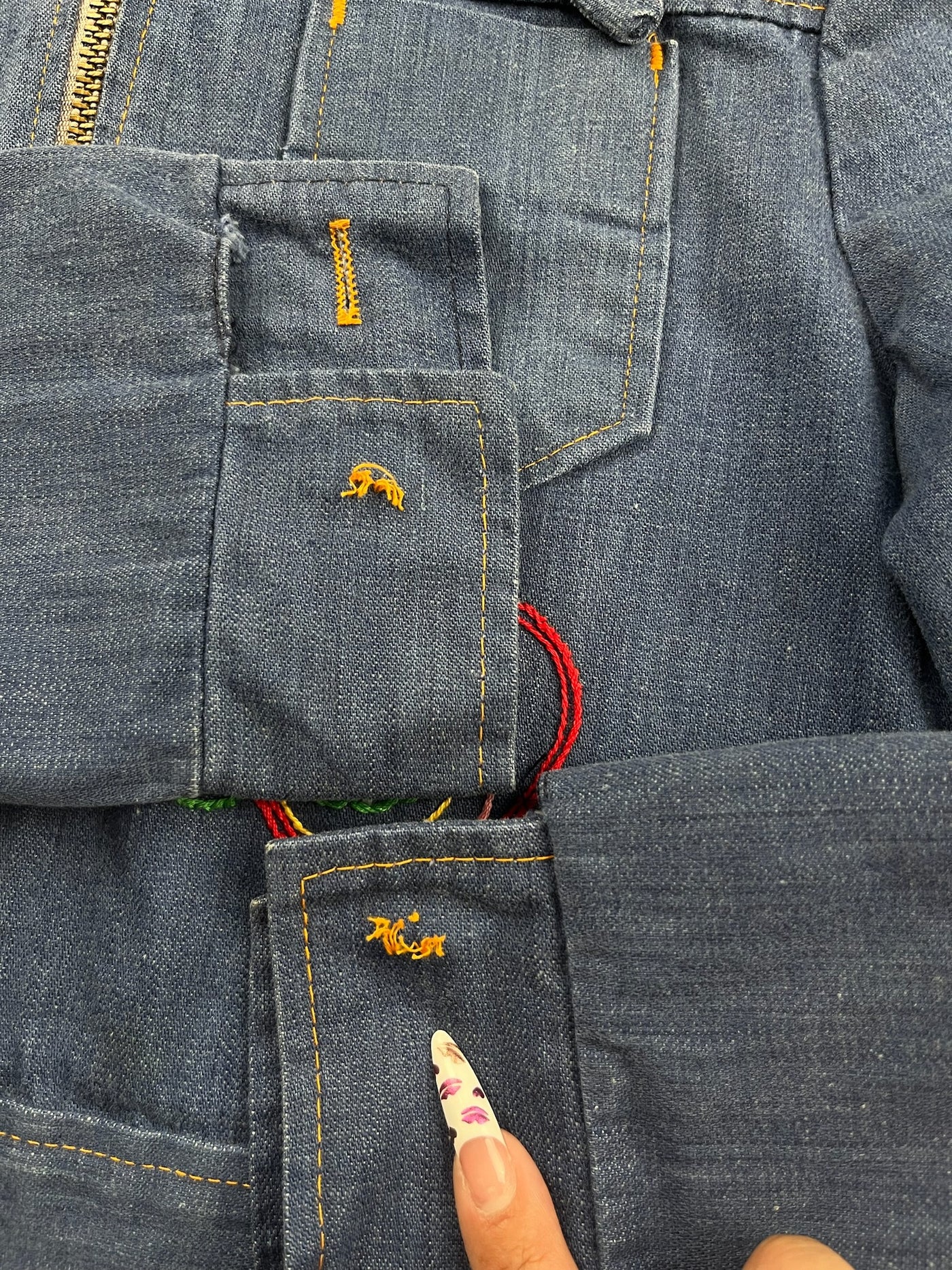 Vintage 70’s Embroidered Denim Jacket 2/3T