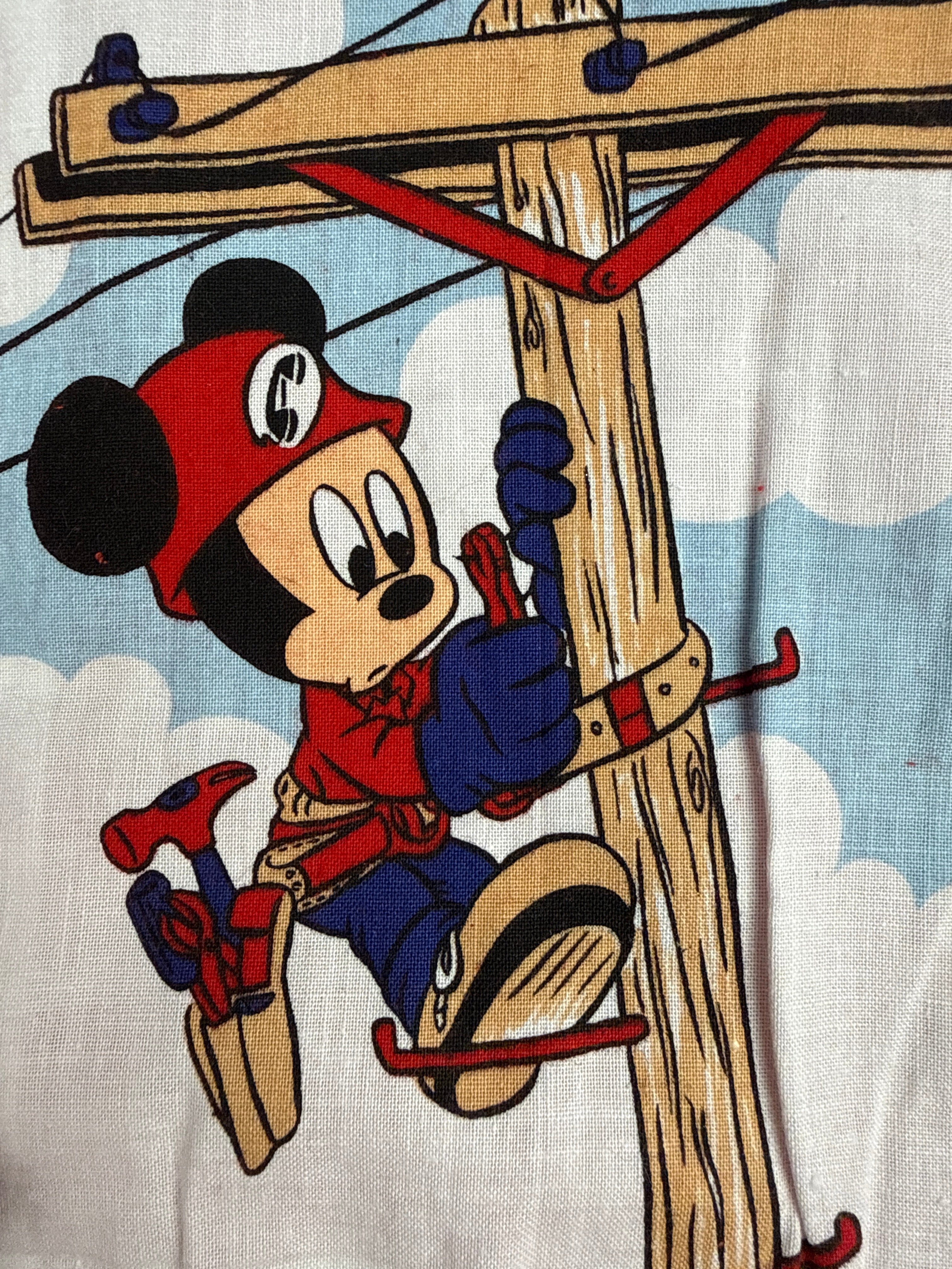 Vintage Deadstock Baby Mickey Telephone Lineman Set 12 Mo