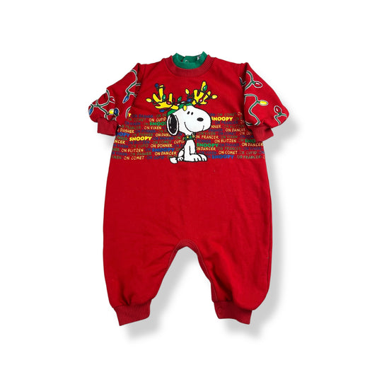 Vintage Peanuts Snoopy Holiday Romper 18 Months