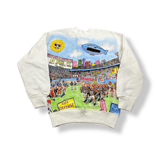 Vintage '88 Puffed Print Football Crewneck Youth Medium