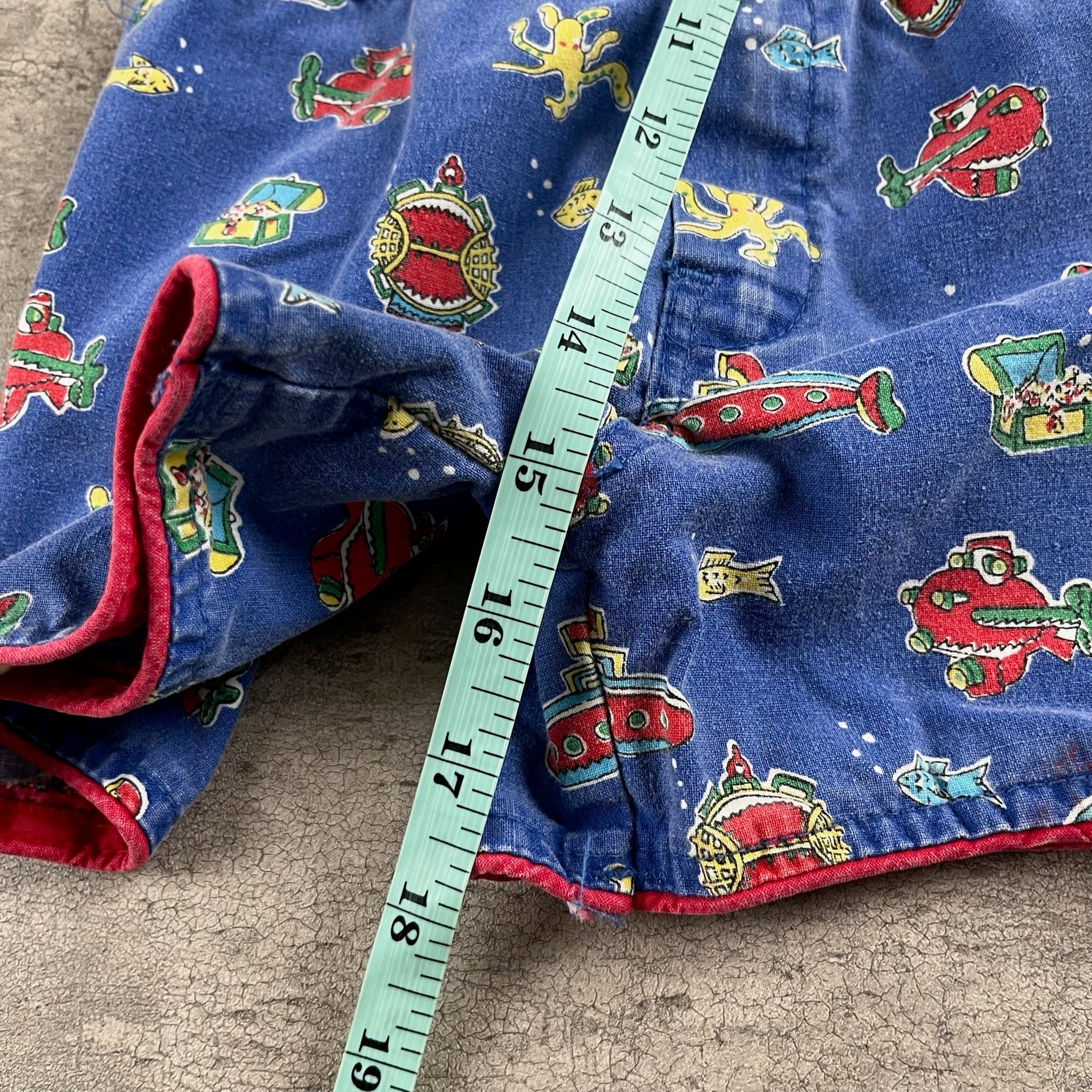 Vintage OshKosh Submarine Print Shortalls 12 Months