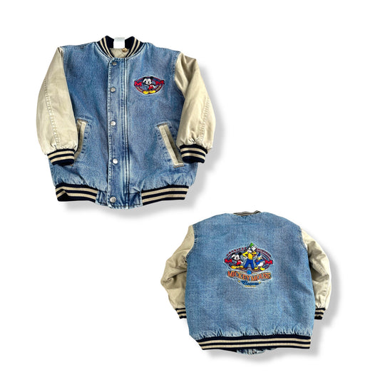 Vintage Mickey Mouse Varsity Denim Jacket 6x