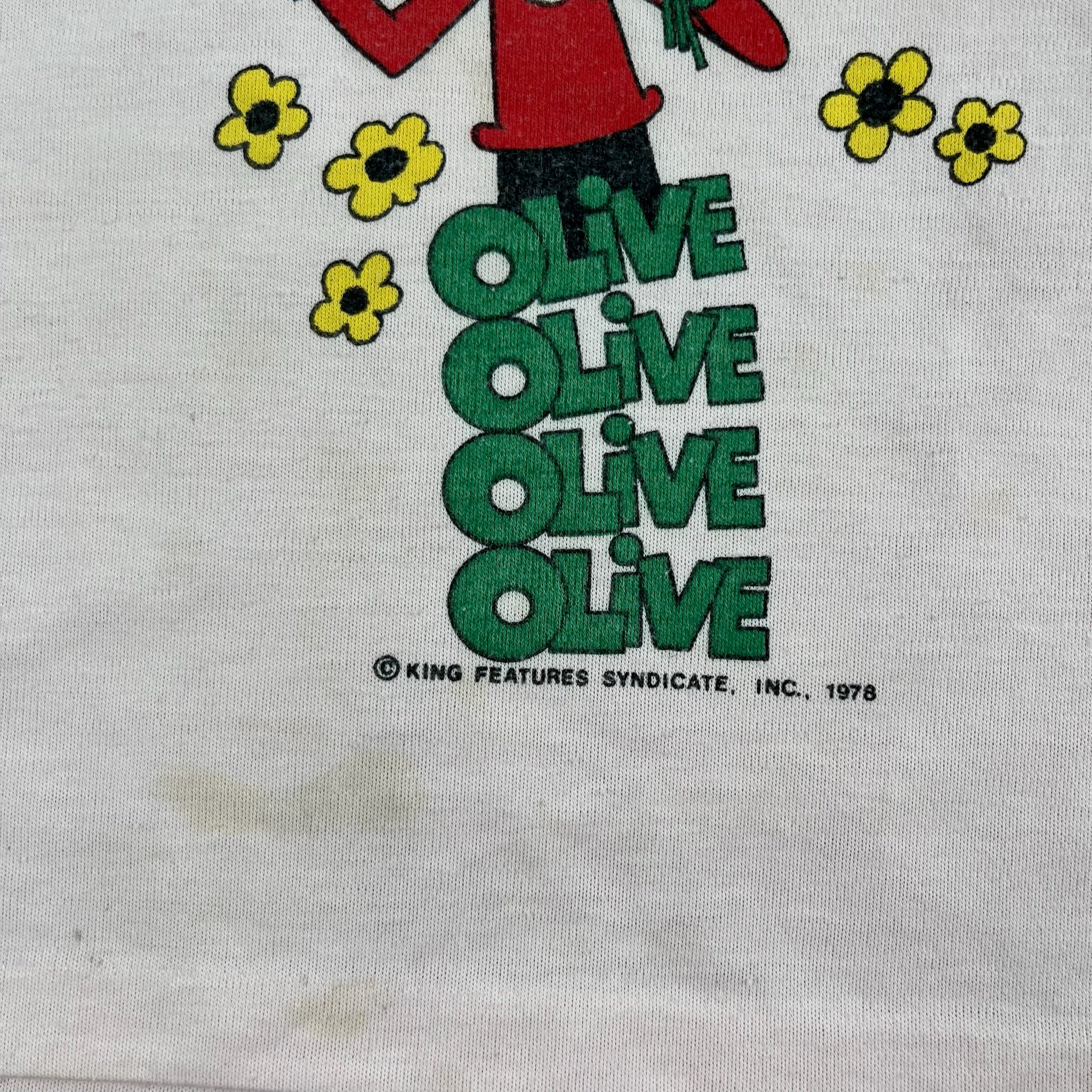 Vintage 70's Olive Popeye Shirt 18-24 Mo