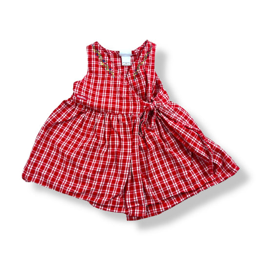 Vintage OshKosh Crossfront Gingham Picnic Dress 3T