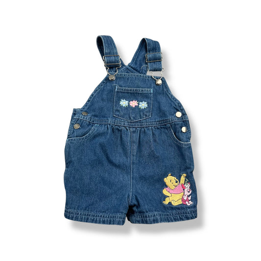 Vintage Winnie The Pooh Denim Shortalls 6-9 Months