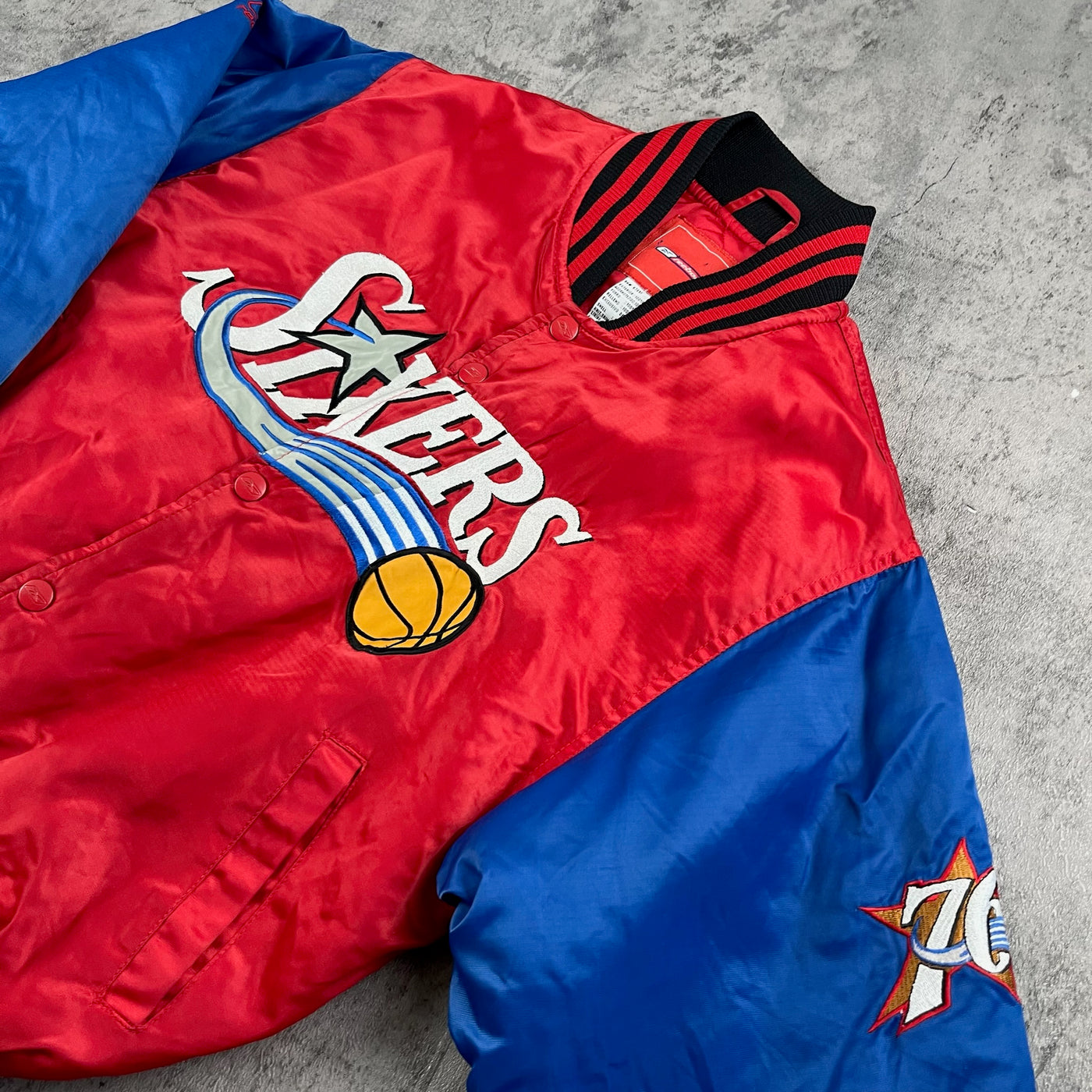 Vintage Sixers Jacket Youth Large