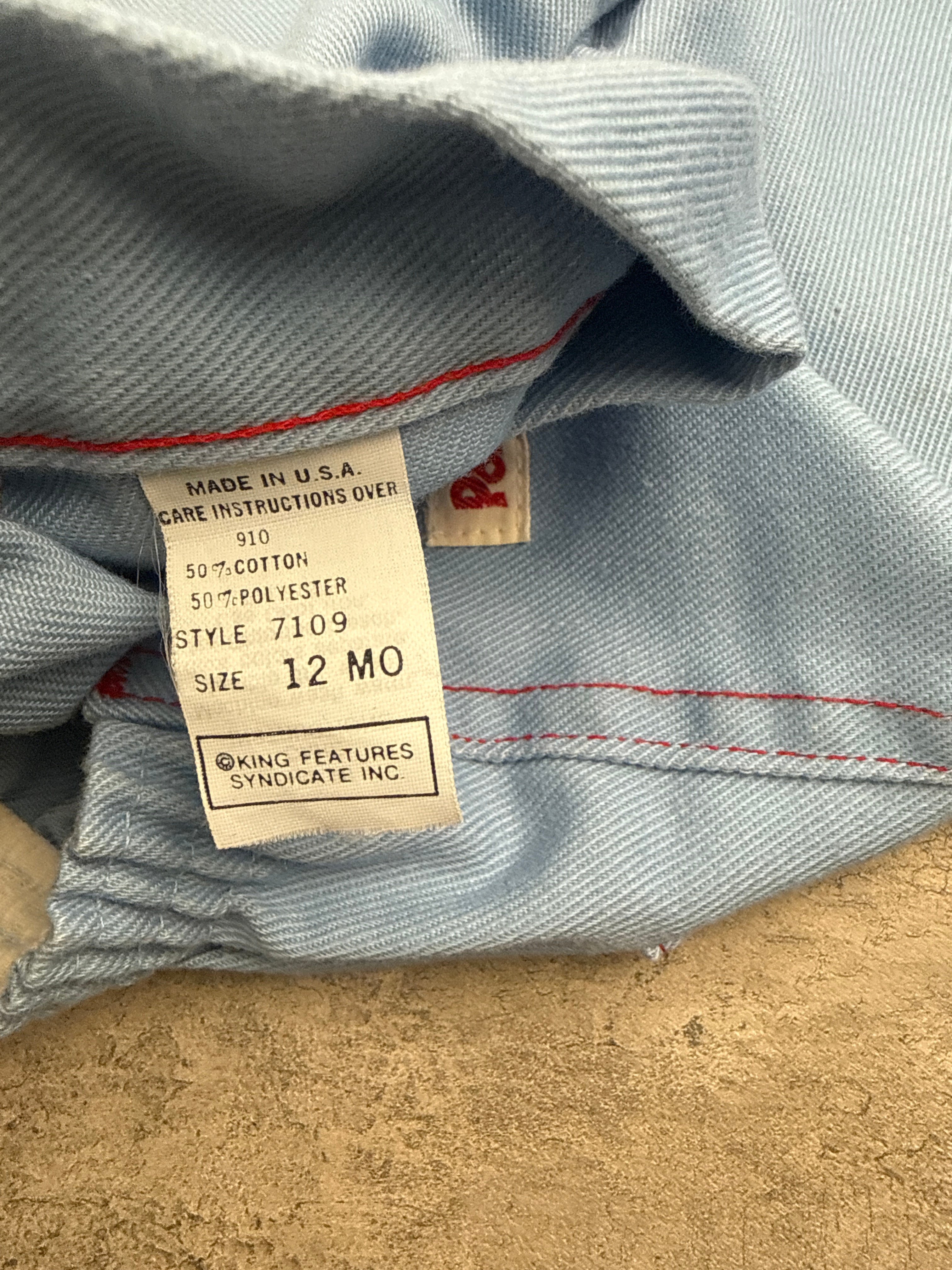 Vintage Popeye Pals Pants 12 mo