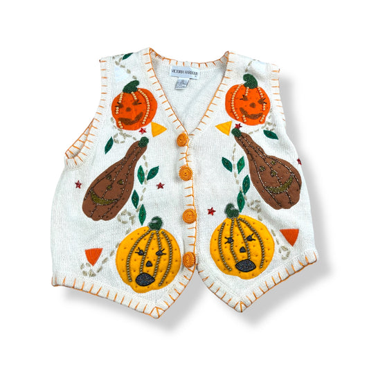 Vintage Halloween Knit Vest Adult Small